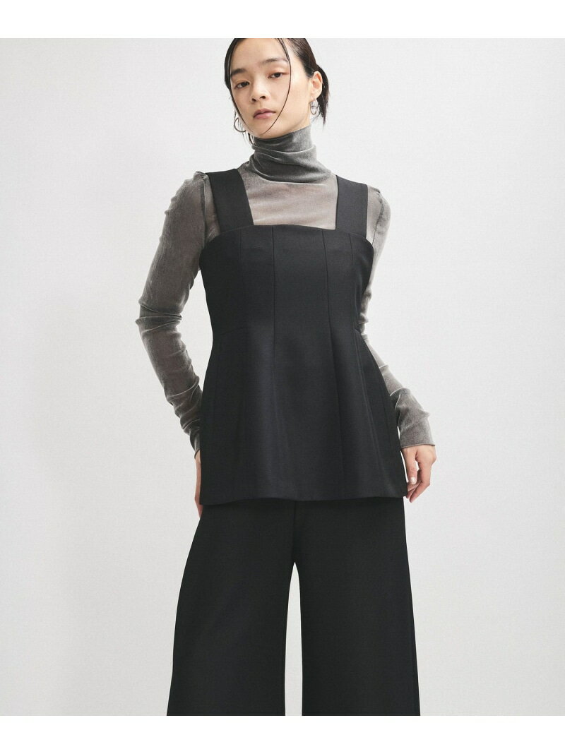 【逸品】・【サステナブル】ペプラムロンパース ADAM ET ROPE' FEMME アダムエロペ オールインワン・オーバーオール オールインワン・つなぎ ブラック ホワイト【送料無料】[Rakuten Fashion]