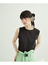 ストレッチタフタノースリーブTEE ADAM ET ROPE' FEMME アダムエロペ トップス ノースリーブ・タンクトップ ブラック イエロー ホワイト【送...