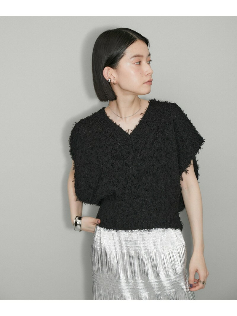 【SALE／30%OFF】【WEB限定】ファンシーニットジレ ADAM ET ROPE' FEMME アダムエロペ トップス ニット ブラック グレー ホワイト ベージュ【RBA_E】【送料無料】[Rakuten Fashion]