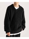 【WEB限定】Vネック ボリュームスリーブ ビッグシルエット プードルニット / ユニセックス ADAM ET ROPE' HOMME アダムエロペ トップス ...