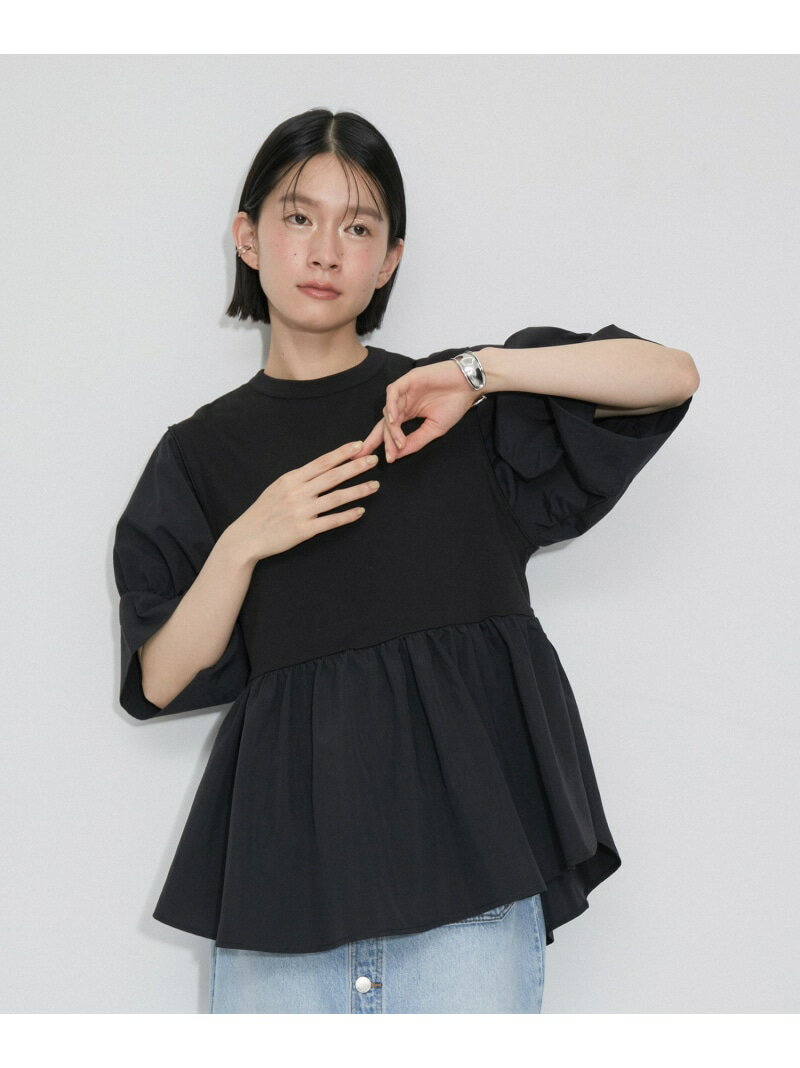 【サステナブル・UVカット・追加】バウンスカフスプルオーバー ADAM ET ROPE' FEMME アダムエロペ トップス カットソー・Tシャツ ブラック ホワイト ベージュ ピンク【送料無料】[Rakuten Fashion]のサムネイル