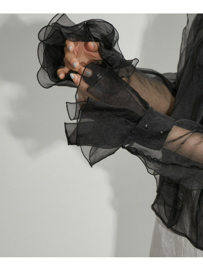 【サステナブル】シアーカフス ADAM ET ROPE' FEMME アダムエロペ 財布・ポーチ・ケース その他の財布・ポーチ・ケース ブラック ブルー【送料無料】[Rakuten Fashion]