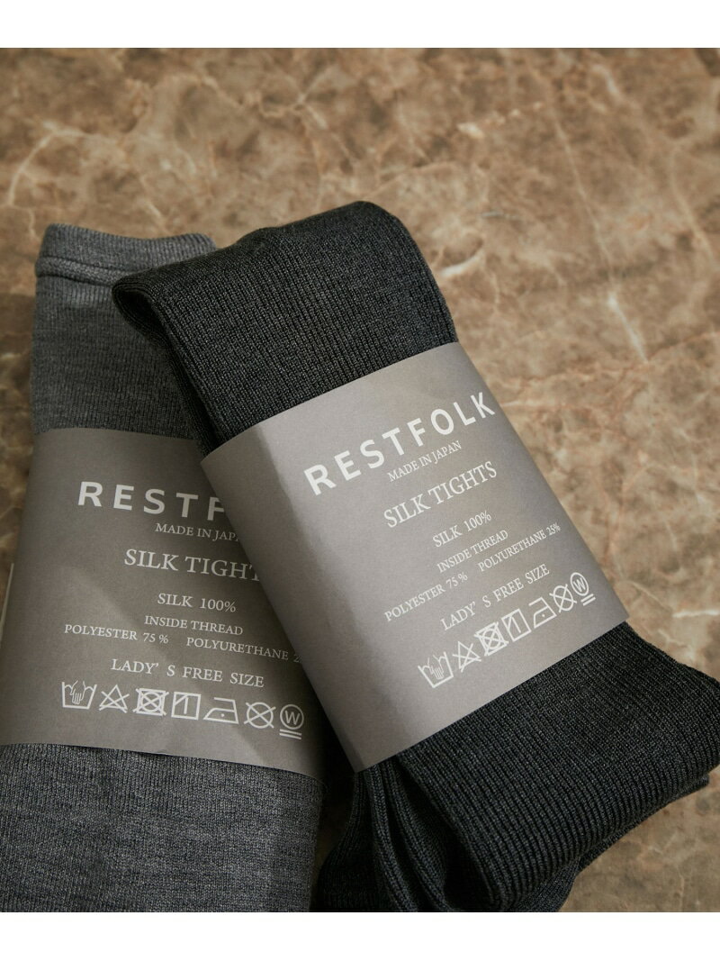 RESTFOLK SILK タイツ ADAM ET ROPE' FEMME アダムエロペ 靴下・レッグウェア タイツ・ストッキング・パンスト グレー【送料無料】[Rakuten Fashion]