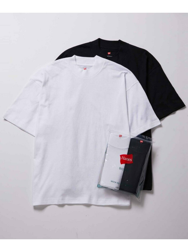 【Hanes for BIOTOP】RECYCLE COTTON MOCK NECK T-SHIRTS(2枚パック)/Unisex ADAM ET ROPE' HOMME アダムエロペ トップス その他のトップス ホワイト ネイビー【送料無料】[Rakuten Fashion]のサムネイル