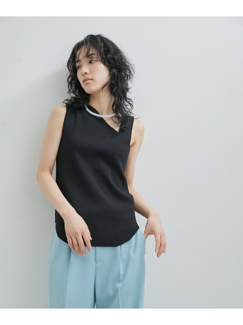 【SALE／50%OFF】アシメタンクニット ADAM ET ROPE' FEMME アダムエロペ トップス ノースリーブ・タンクトップ ブラック ブラウン ブルー【RBA_E】【送料無料】[Rakuten Fashion]