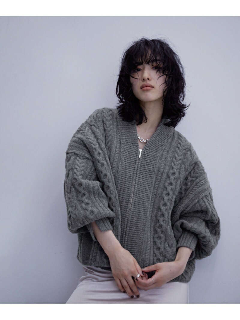 【SALE／20%OFF】【サステナブル】リサイクルウールZIPカーディガン ADAM ET ROPE' FEMME アダムエロペ トップス カーディガン ホワイト イエロー グレー【RBA_E】【送料無料】[Rakuten Fashion]のサムネイル