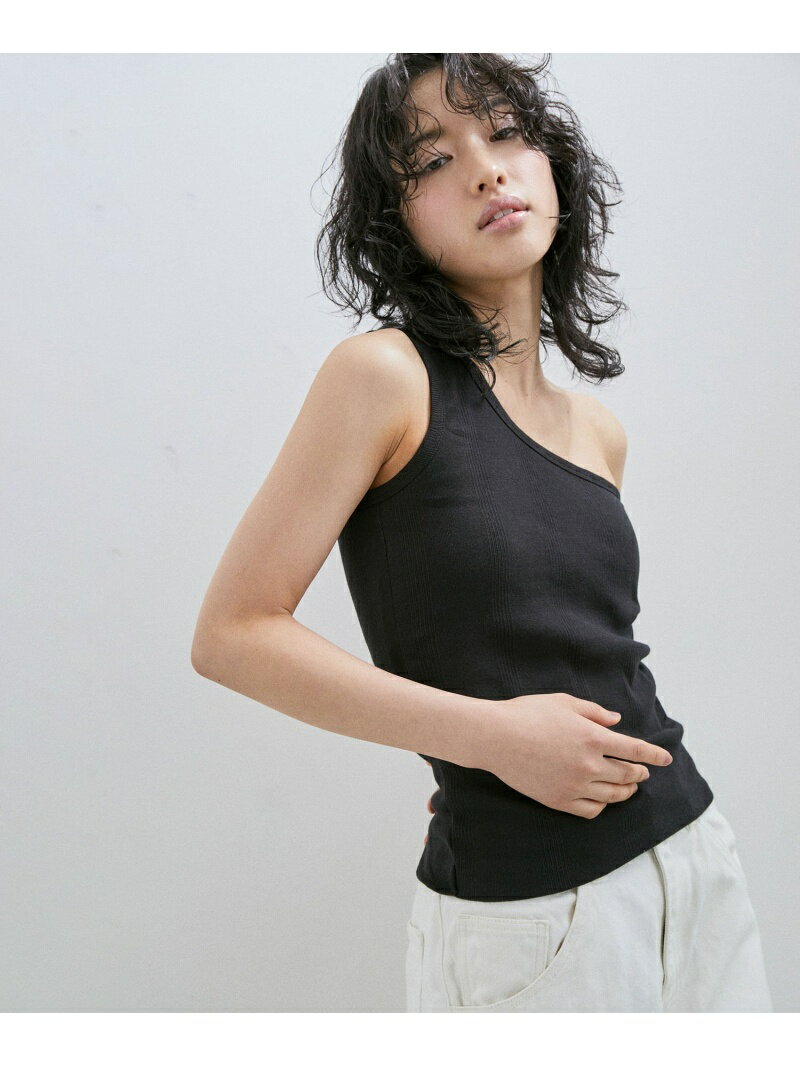 【SALE／40%OFF】【Miller for ADAM ET ROPE'】Cup付ワンショルダー ADAM ET ROPE' FEMME アダムエロペ トップス ノースリーブ・タンクトップ ブラック ホワイト ピンク【RBA_E】[Rakuten Fashion]