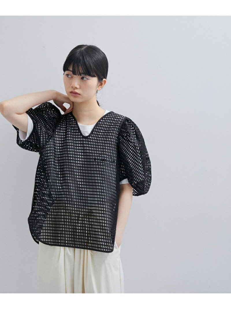 【SALE／40%OFF】【セットアップ対応】メッシュレースブラウス ADAM ET ROPE' FEMME アダムエロペ トップス シャツ・ブラウス ブラック ホワイト【RBA_E】【送料無料】[Rakuten Fashion]のサムネイル