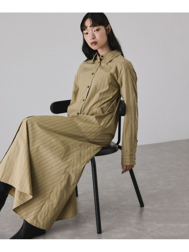 フレアーシャツワンピース ADAM ET ROPE' FEMME アダムエロペ ワンピース・ドレス シャツワンピース ブ..