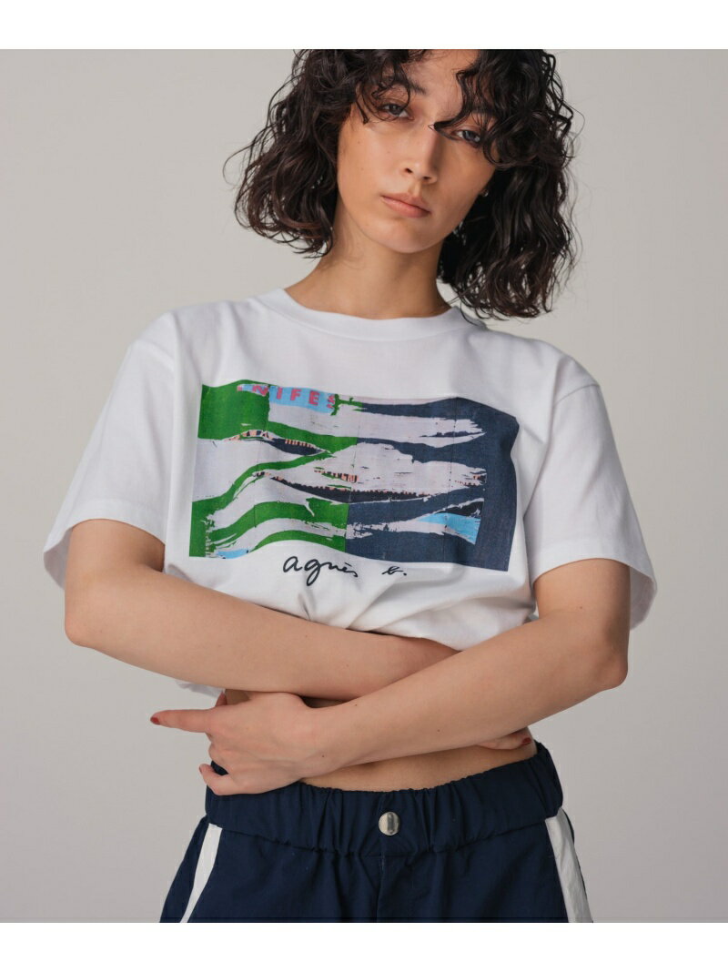 【agnes b. pour ADAM ET ROPE 039 】PHOTO TEE ADAM ET ROPE 039 FEMME アダムエロペ トップス カットソー Tシャツ ホワイト【送料無料】 Rakuten Fashion