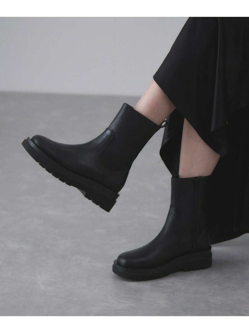 トラックソールストレッチブーツ ADAM ET ROPE' FEMME アダムエロペ シューズ・靴 ブーツ ブラック【送料無料】[Rakuten Fashion]