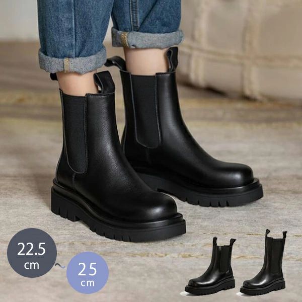 フェイクレ ブーツ シューズ 靴 シューズ 歩きやすい 歩きやすい ミドルヒール 厚底 レディース ミドルブーツ サイドゴアブーツ