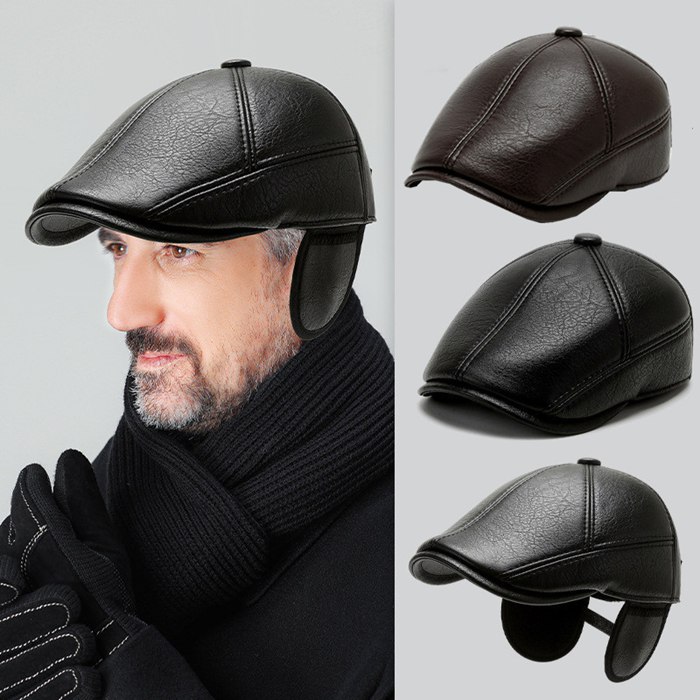 釣り 登山 自転車 防水 帽子 秋冬 屋外作業用 おしゃれ 耳当て付き 防寒 秋冬 キャップ メンズ PU帽子 ..