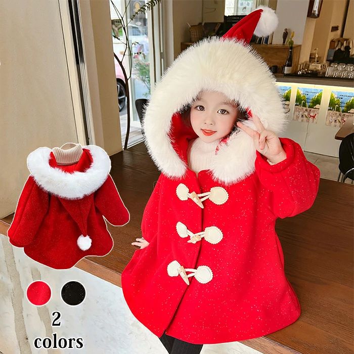 フード チェック柄 防寒 防風 コート 上着 コスチューム ジャケット マント ポンチョ サンタ 服 キッズ..