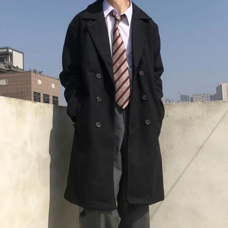 制服 ショット ピーコート 男の子 ボタン ロング丈 通学 男子 通勤 スクール オフィス メンズ 中学生 スクールコート ブレザー