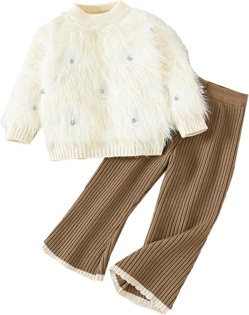 上下 セットアップ ニットセーター ロングパンツ ガールズ ジャージ 女児 ルームウェア 長袖 普段着 春..
