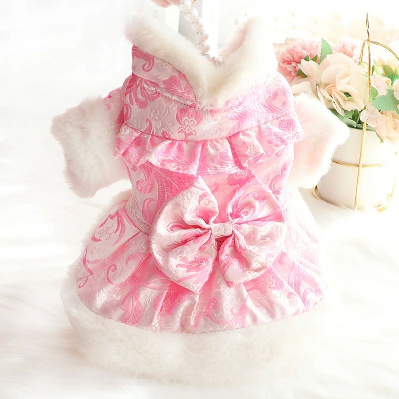 猫 唐装 プリンセス 秋冬 ドレス 小型犬 犬服 超かわいい フェニックステール