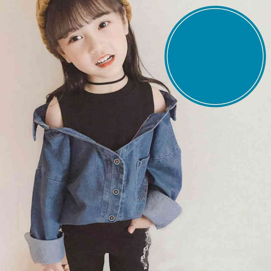 冬秋 シャツ 小学生 肩だし 韓国服 重ね着風 オフショルダー 子供服 長袖 小学生