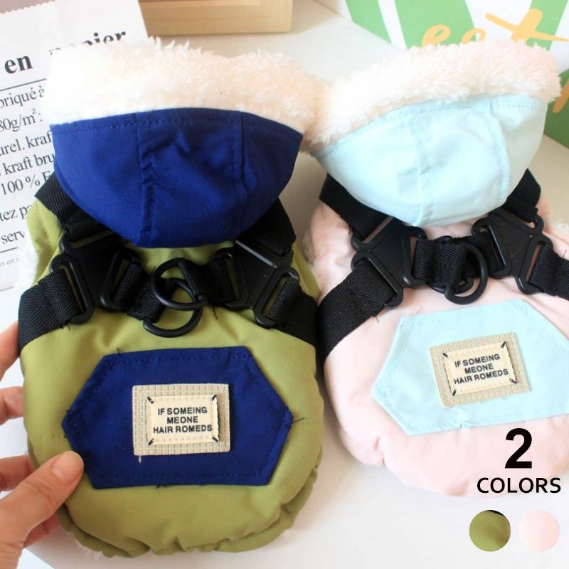 お 可愛い おしゃれ ペット服 フード付き 保温 防寒 コットンベスト コート 冬 秋 暖かい ベスト コッ..