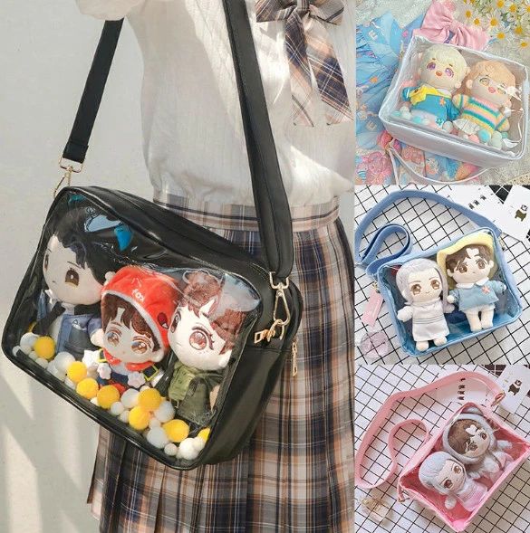 痛ショルダー かわいい 痛バック 痛バッグ 痛バ トートバッグオタク20cmぬいぐるみ無地 ショルダーバッ..