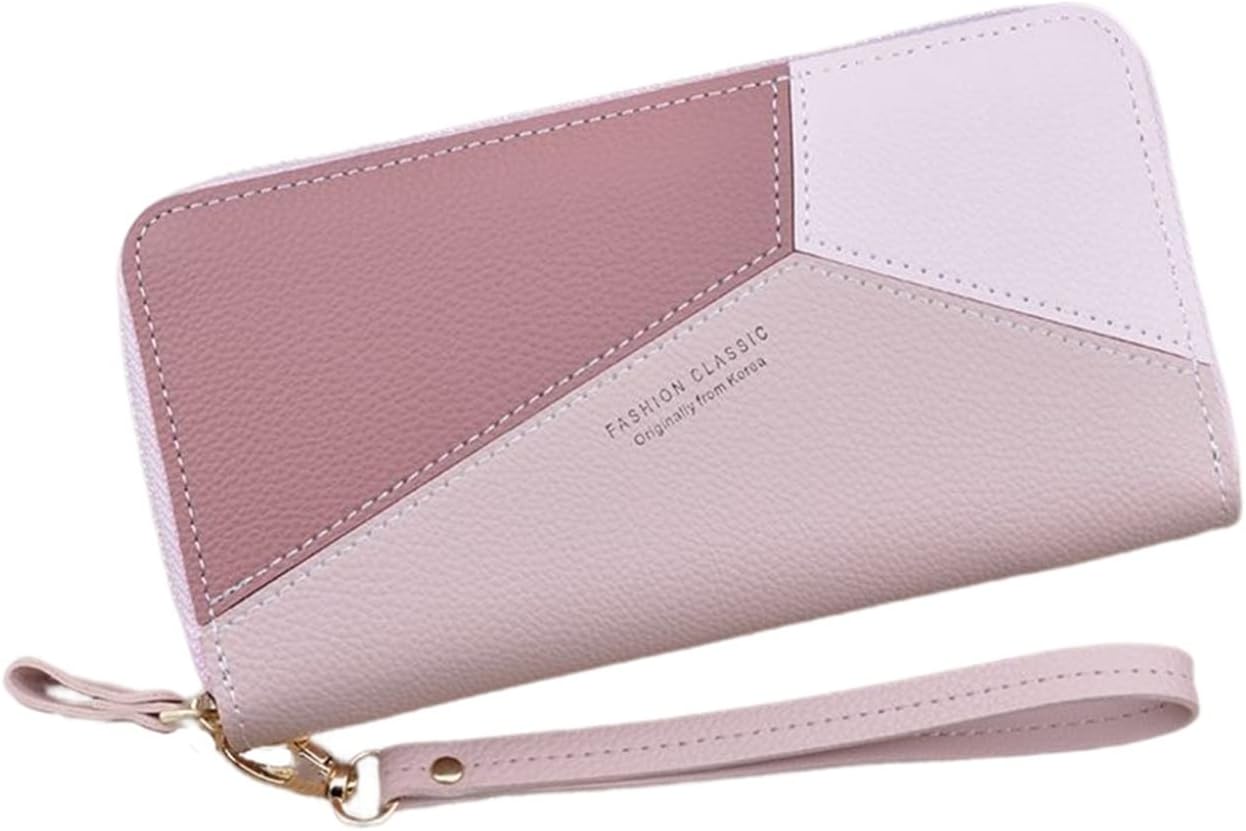 スマホ入れ可 多機能 取り出しやすい お手頃 大容量 コインケース 財布 ファスナー バイカラー 英字柄 大きい レディース 大人