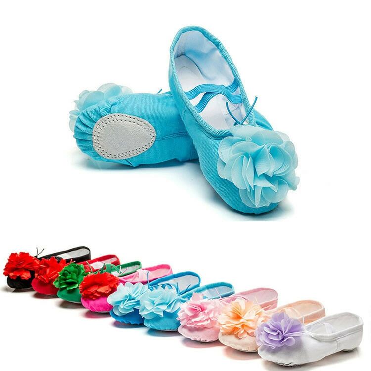 レッ ステージ 練習用 柔らかい 履きやすい 大人 子供 花飾り 可愛い ダンス 子供靴 女の子 バレエシューズ フォークダンス ヨガ