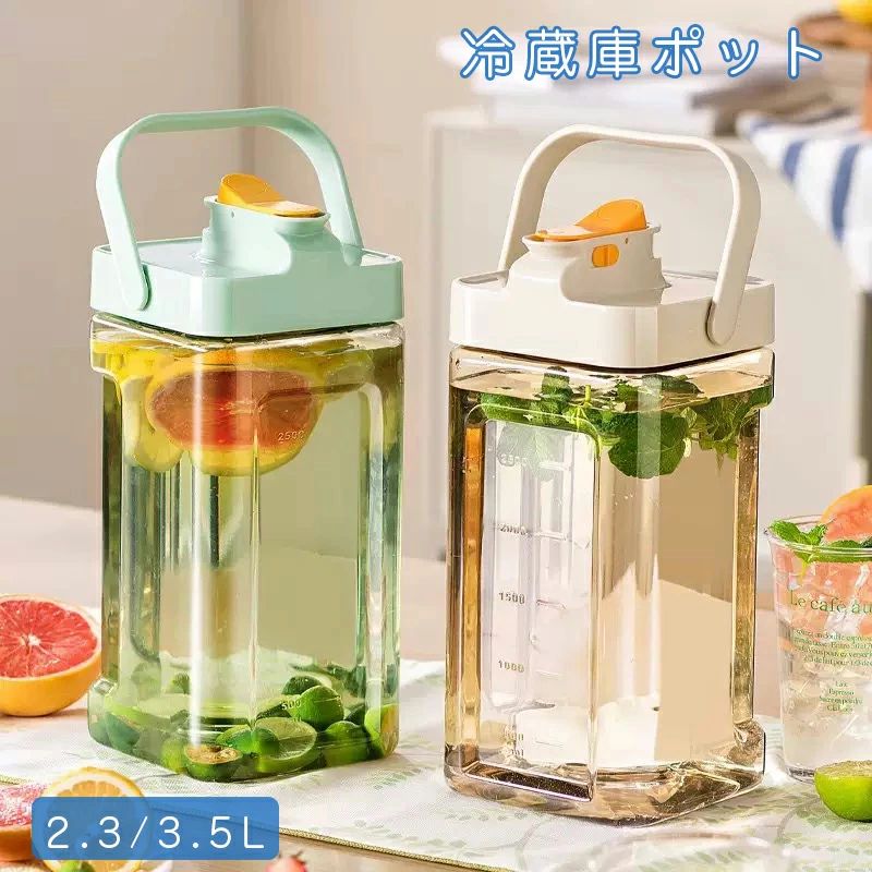 飲料水バ 水タンクティーポット ピッチャー 2.3/3.5L 大容量 蛇口付き ウォーターボトル 冷水筒 お茶ポ..