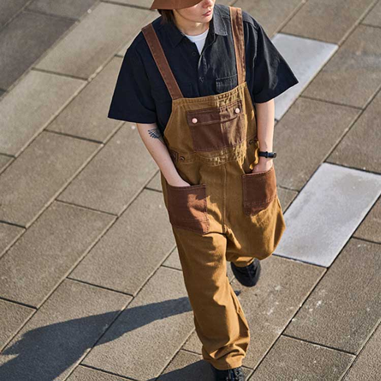 シンプル 大きめ 大きいサイズ オーバーオール 作業着 デニム 無地 ユニセックス ジーンズ レディース かわいい オーバーオール