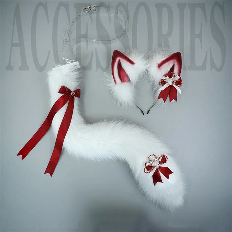 活 アイドル Furry 獣耳娘 狐耳娘 狐耳 コーデ パーティ ハロウィン 仮装 LOLITA 衣装 道具 小物 しっぽ キツネ 狐 カチューシャ