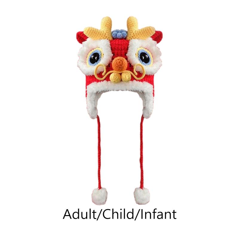 中国のドラゴン帽子暖かい冬の帽子衣装帽子写真小道具帽子動物帽子仮装パーティー春祭り誕生日