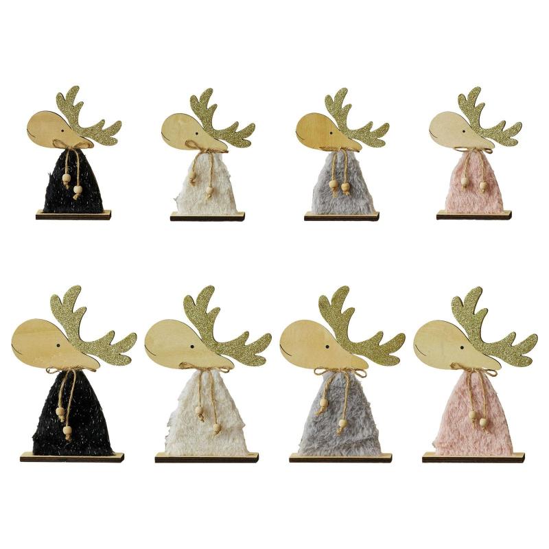 家用 農家 冬 ホリデー 卓上飾り 素朴でかわいい彫像 センターピース ヘラジカの置物