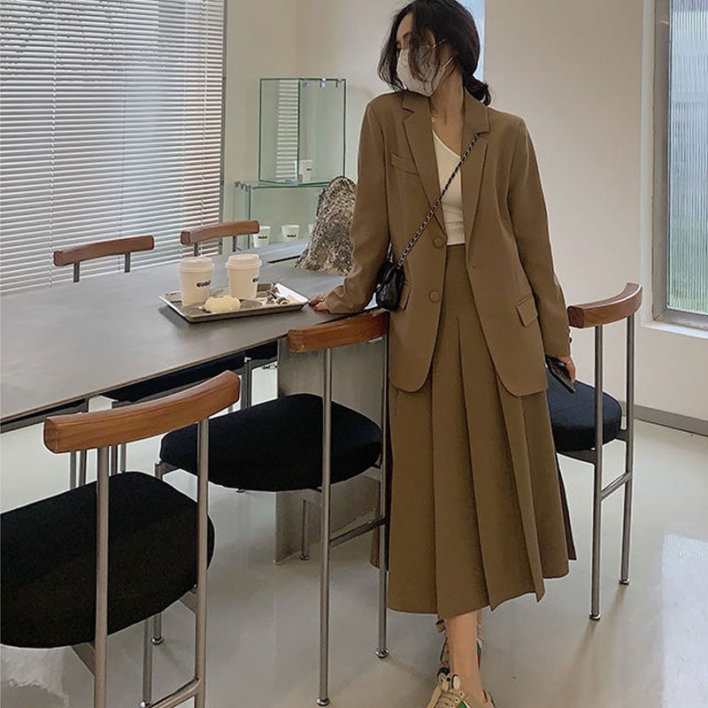 レディース ジャージ セットアップ 上下2点セット レディース 韓国ファッション ブラウス/Tシャツ＋スカート/ズボン秋服 着痩せ