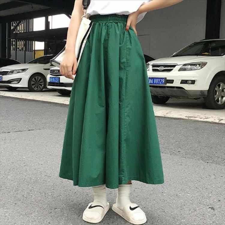 ゆったり ウエストゴム ボトム フレア Aライン 大きいサイズ 大人可愛い ハイウエスト ファッション レ..