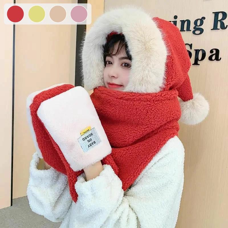 可 暖かい サンタコス サンタハット サンタ帽子 子供 大人 キッズ グローブ ハット オールインワン 手..