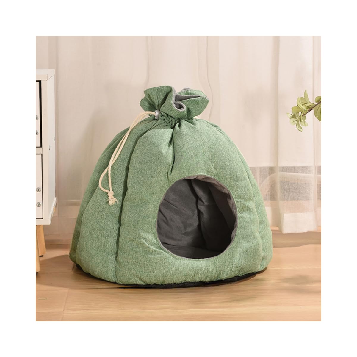 小型犬小屋 室内 暖まる ソフト快適 安定 ボトムスリップ防止 手入れ簡単 水洗可能 省スペース 収納便利 布袋入り 冬 猫ハウス(3)