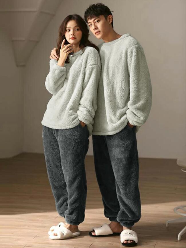 カップル あったか 冬用 メンズ 冬 レディース ルームウェア パジャマ 部屋着 ペア モコモコパジャマ もこもこ 冬 ペアパジャマ