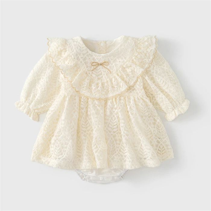 お 冬 秋 夏 春 誕生日 セレモニードレス 長袖 レースワンピース ドレス ベビー 春秋 新生児 退院 2点..