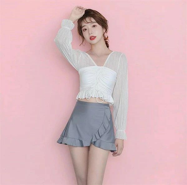 冬 秋 温泉 スモールブレストギャザー ショーシン 水着 長袖