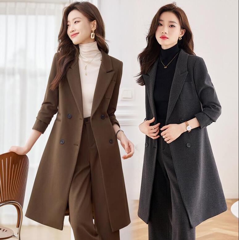 カ チェスターコート トレンチコート ロングスーツ テーラードジャケット 長袖 スーツ レディース オールシーズン 自宅で洗える