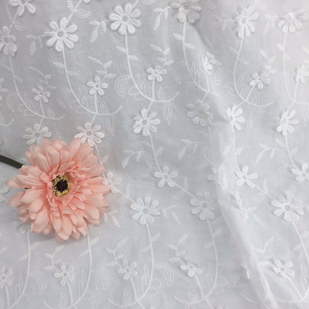 刺繍レース生 レース生地 刺繍レース 生地 130cm*50cm ワークレース コットンレース 刺繍 立体 カット A026 綿100% マスク用生地