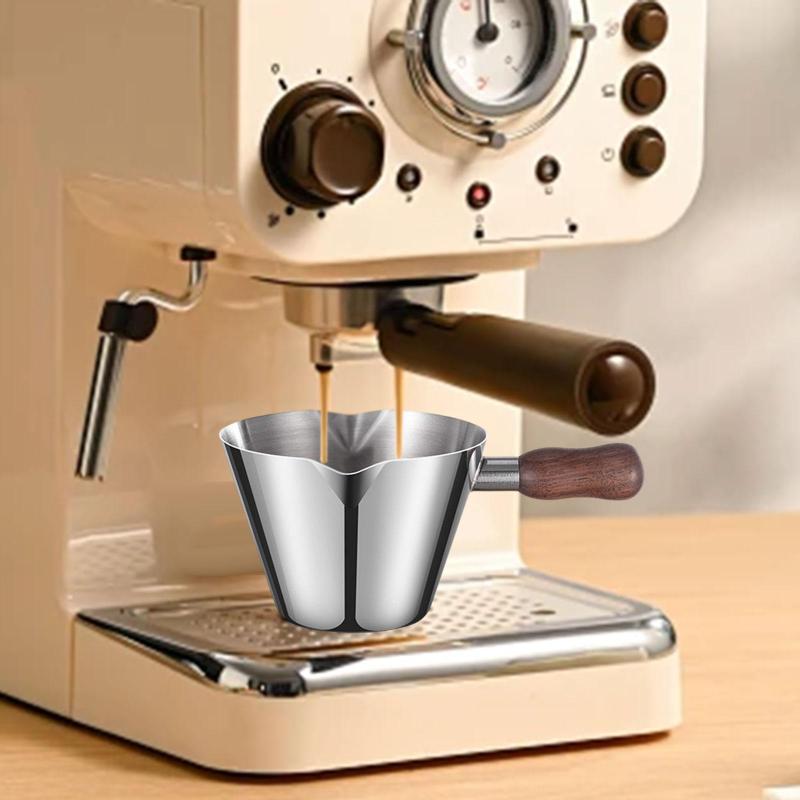 2 カフェに適用 ホーム 計量器具 多目的 ダブル注ぎ口 明確な目盛り 木製グリップ ステンレス製 エスプ..