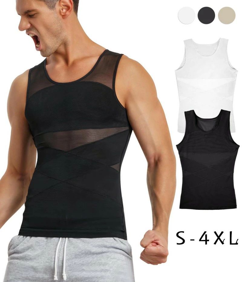 引 収腹インナー 胸の補正 スリムシャツ 美体シャツ 男性シャツ 加圧タンクトップ 乳首隠し 補正下着 ..