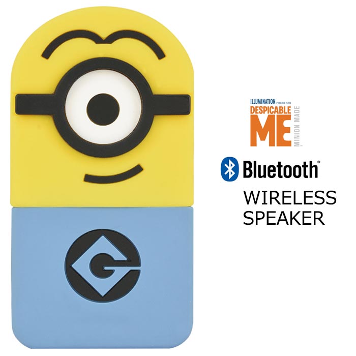 送料無料 怪盗グルー ミニオンズ Bluetooth 対応 ワイヤレス スピーカー 小型 軽量 スマホ ステレオ 高音質 コンパクト かわいい おしゃれ グッズ キャラクター ミニオン スチュアート シリコン アイフォン7 ブルートゥース iPhone ipad スマホアクセサリー s-gd_7b084