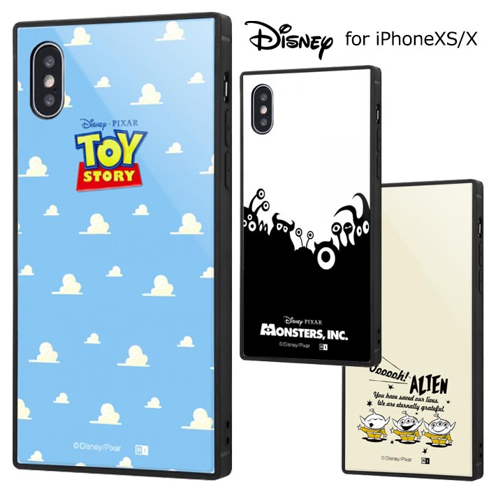 iPhoneXS iPhoneX ディズニー 耐衝撃 ガラス ケース ハイブリッド キャラクター カバー ソフト ハード ハードケース TPU グッズ シンプル モンスターズインク トイストーリー エイリアン アイフォン iphone xs x テンエス スマホケース スマホカバー s-in_7b098