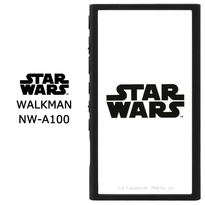 WALKMAN NW-A100 ディズニー スターウォーズ ガラス タフ ケース カバー 耐衝撃 スクエア ハイブリッド キャラクター ソフト クリア クリアケース ハード ガラスケース ロゴ STARS WARS ソニー ウォークマン Aシリーズ NW-A100シリーズ SONY s-pg-7d340