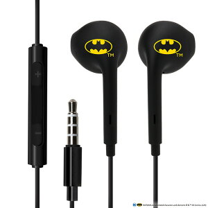 バットマン キャラクター デザイン ステレオイヤホン 3.5mm イヤホンプラグ インナーイヤー イヤホン 有線 マイク付きリモコン イヤホンマイク プラグ付き マイク付き ハンズフリー通話 通話対応 音量調整 有線イヤホン キャラクター グッズ DCコミックス BATMAN s-pg-7k577通販セール