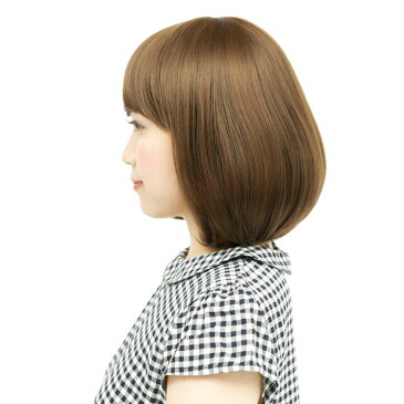 ナチュラル ライトブラウン ショート ボブ 耐熱ウイッグ 前髪 ベージュ wig ウェーブ ブラウン 茶髪 茶 アニメ サイドパーツ かつら カツラ ショートヘア 短髪 カール ウェイブ コスプレ ボリューム ハロウィン コスチューム 仮装 自然 文化祭 忘年会 s-cs_6b164