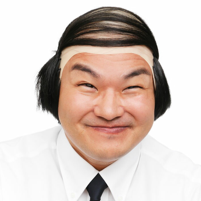 男女兼用 バーコードハゲ ウイッグ ホワイト 剥げ バーコード剥げ ハゲ 黒髪 wig アニメ おじさん オタク メンズ レディース かつら カツラ コスプレ ...