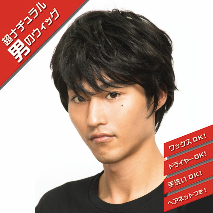 男女兼用 イケメン 耐熱 ウイッグ ナチュラル マッシュ ブラック 黒 自然 wig アニメ メンズ レディース ショートヘア ショート ホスト かつら カツラ...