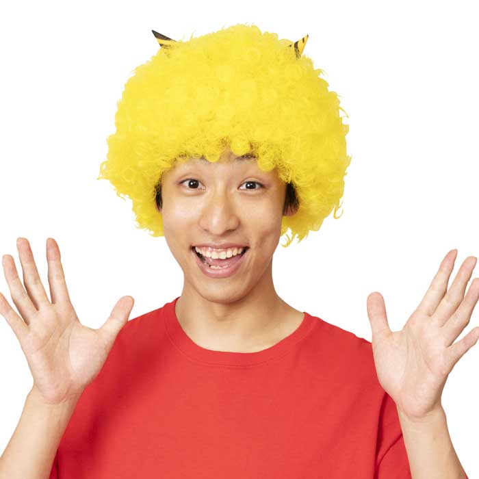 カツランド イエロー アフロ ウィッグ ウイッグ wig 面白い 面白 金髪 ゴールド パンク パンクヘア ギャグ アニメ 男女兼用 メンズ 男性用 レディース 鬼 おに かつら カツラ コスプレ コスチューム ハロウィン 宴会 応援 応援グッズ 仮装 文化祭 忘年会 s-cs-6g510